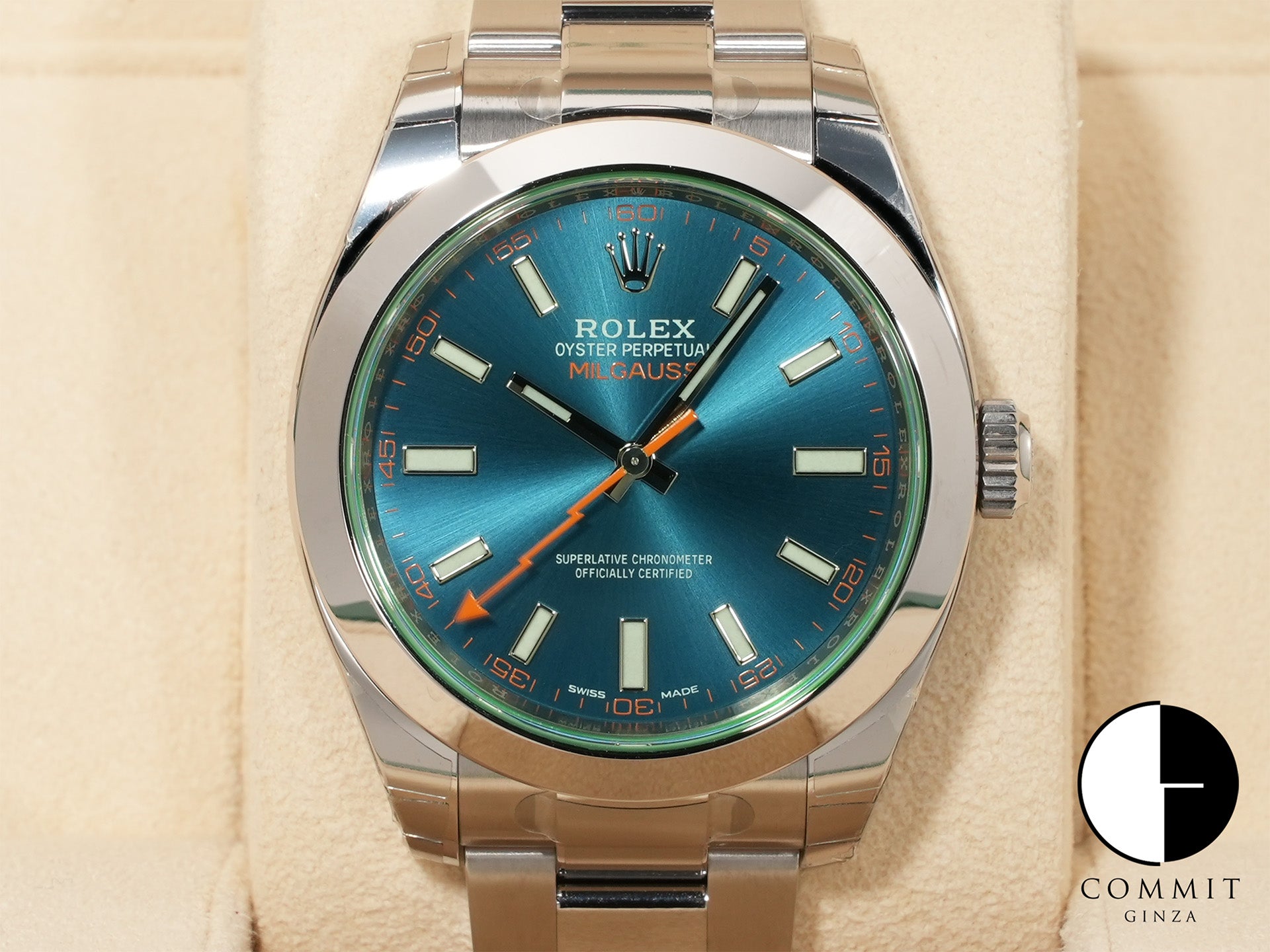Rolex Milgauss Ref. 116400GV Stainless Steel Z-Blue Dial Unused 89xw8n8w