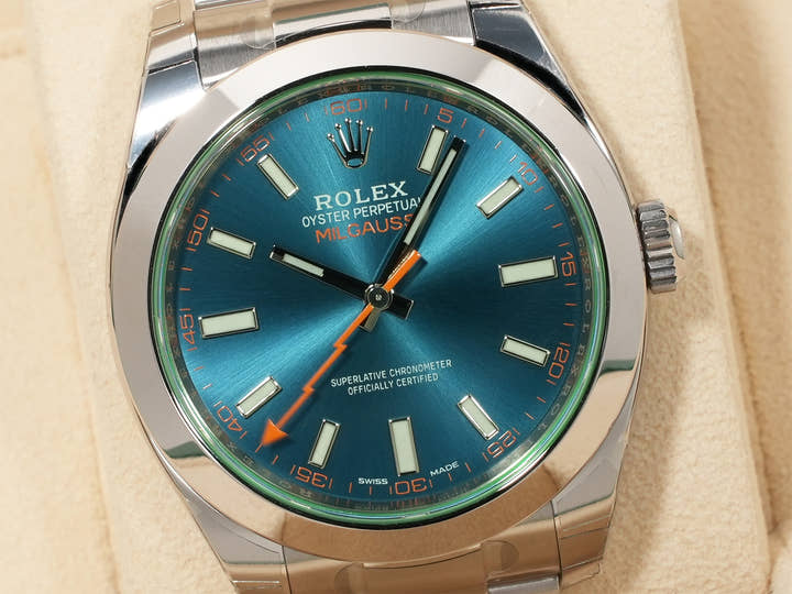 Rolex Milgauss Ref. 116400GV Stainless Steel Z-Blue Dial Unused 89xw8n8w