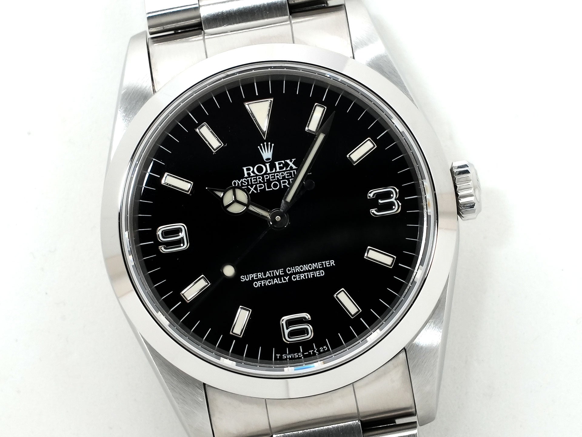 Pre-owned Rolex Explorer I Ref. 14270 Stainless Steel Black Dial Oyster Bracelet 9dhbwgie