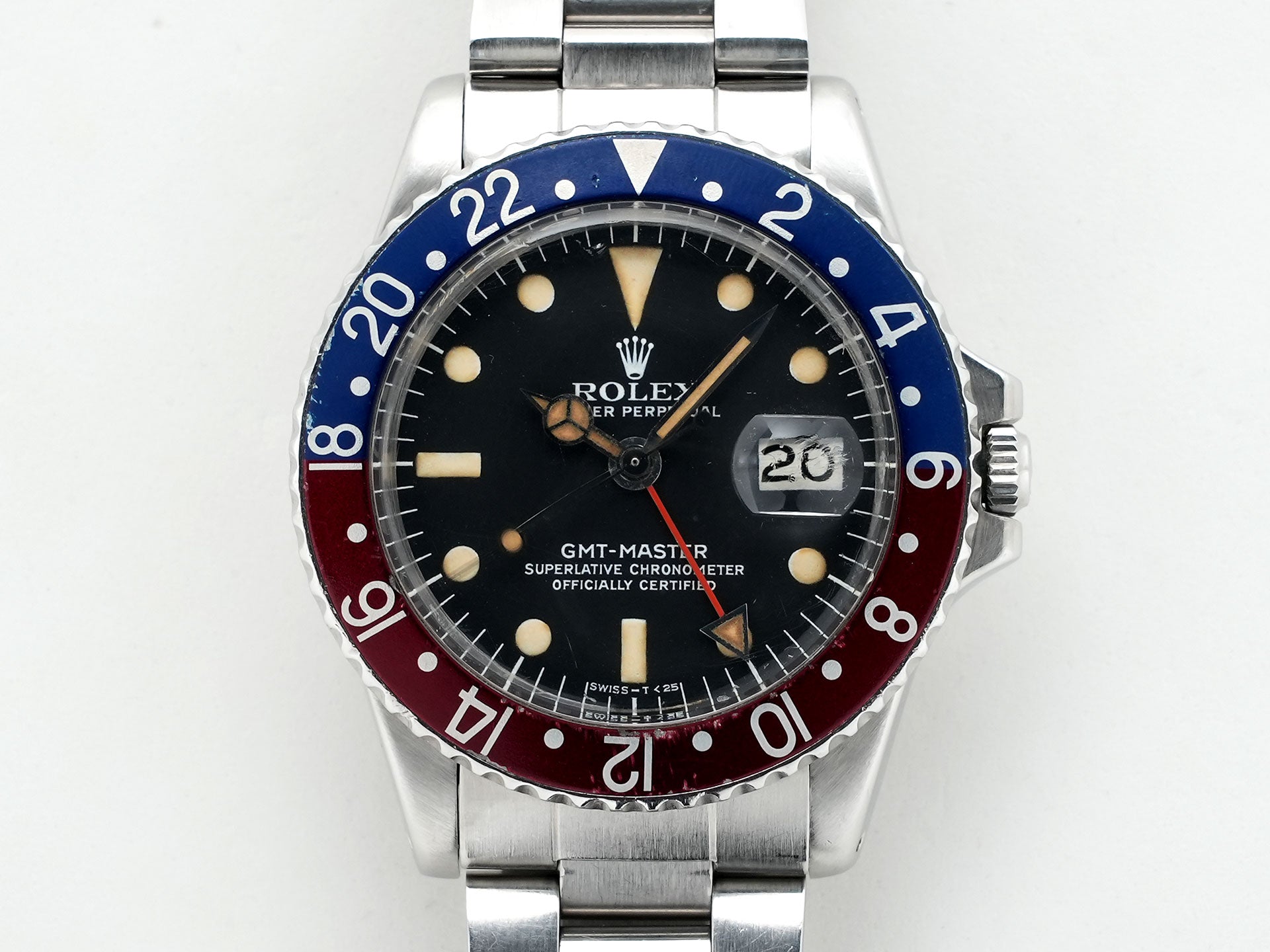 Pre-owned Rolex GMT-Master Ref. 1675 Stainless Steel Black Dial Oyster Bracelet t3mfchvm