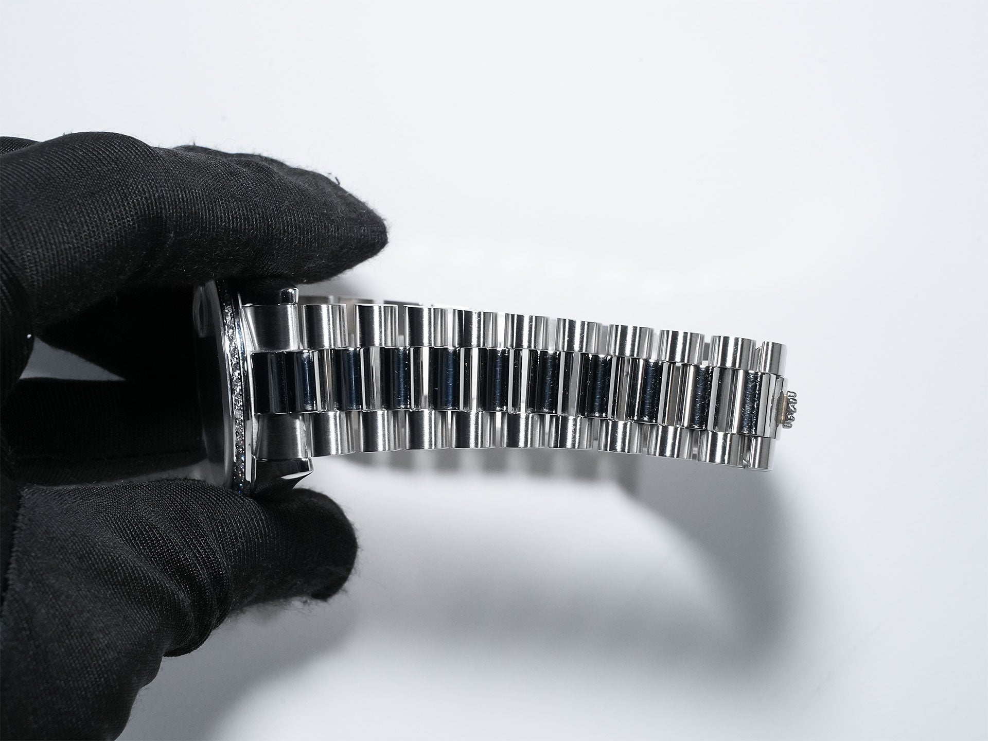 Pre-owned Rolex Day-Date Ref. 118346A Platinum Ice Blue with 10 Diamond Dial (jn7cajvj)