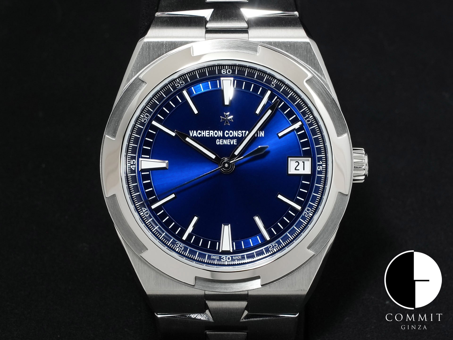 ヴァシュロンコンスタンタン オーヴァーシーズ オートマティック Ref.4520V/210A-B128 ステンレススチール ブルー文字盤 美品 3a6tk4ge