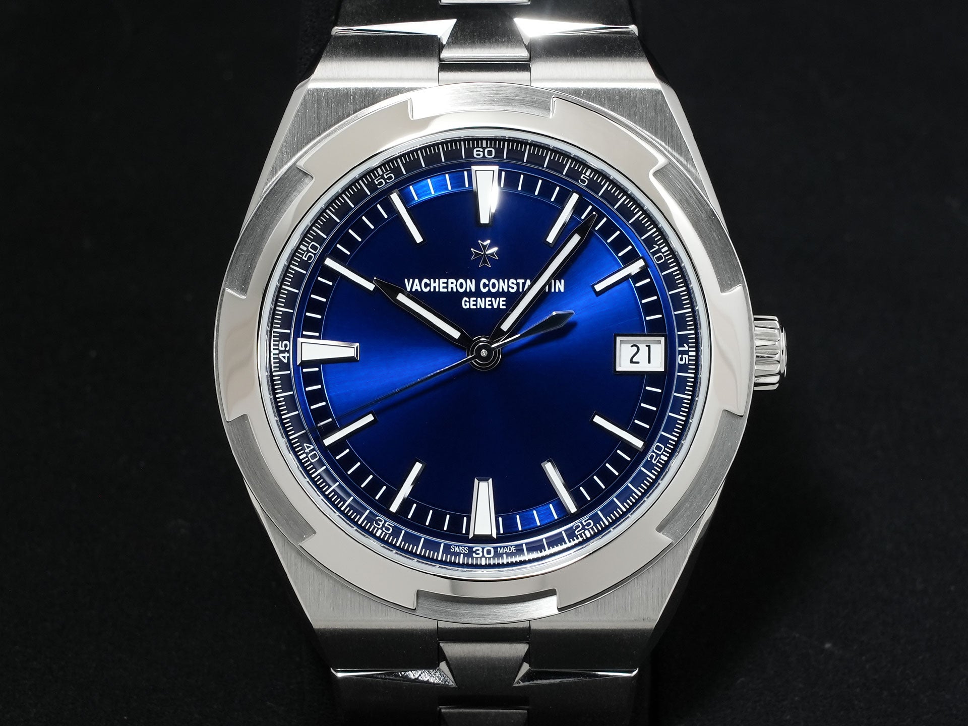 ヴァシュロンコンスタンタン オーヴァーシーズ オートマティック Ref.4520V/210A-B128 ステンレススチール ブルー文字盤 美品 3a6tk4ge