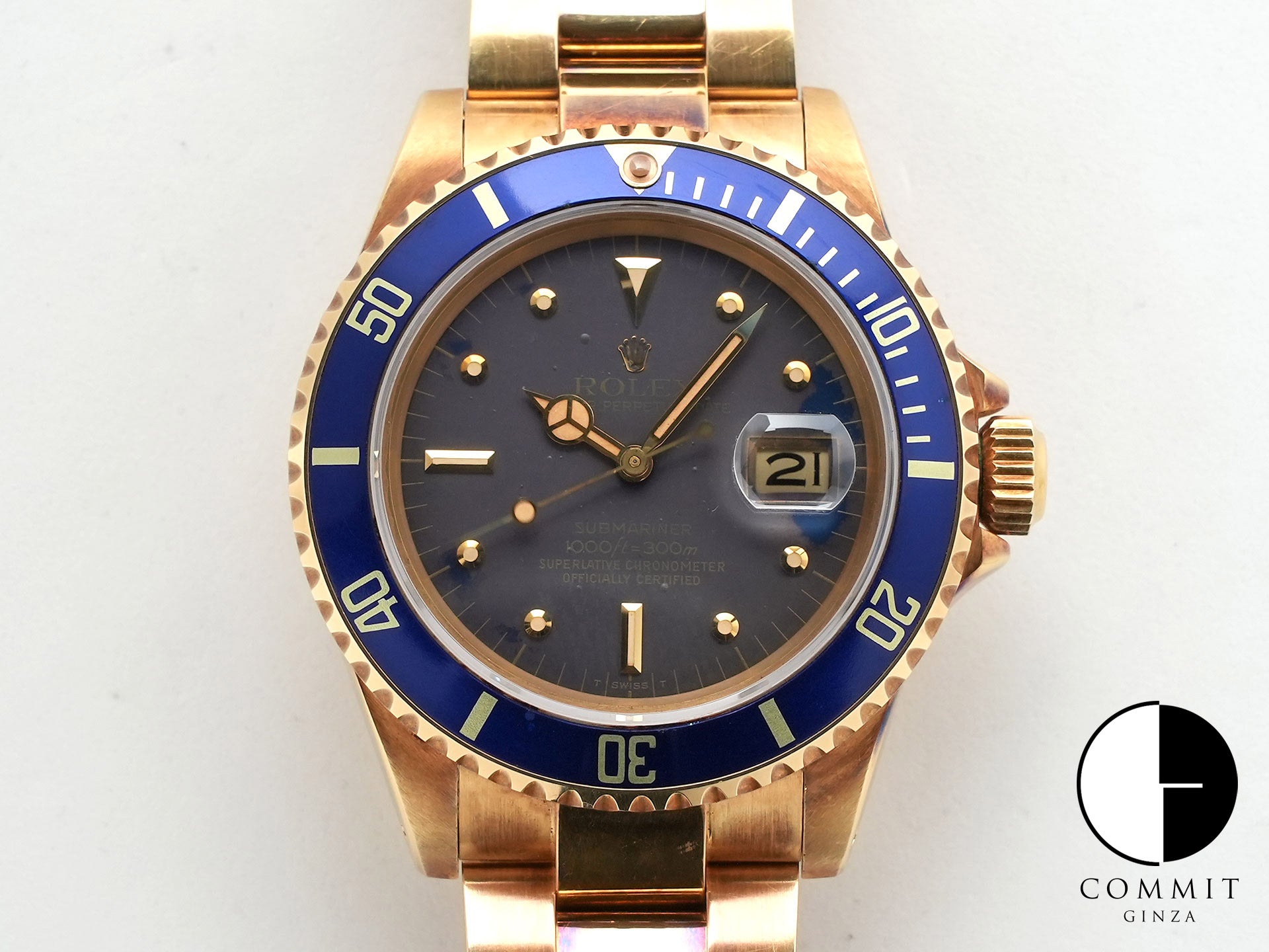 ロレックス サブマリーナー デイト Ref.16808 イエローゴールド ブルー文字盤 中古 zn9gjetq