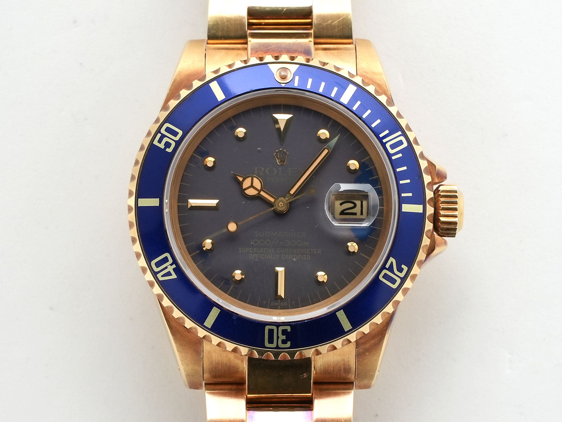 ロレックス サブマリーナー デイト Ref.16808 イエローゴールド ブルー文字盤 中古 zn9gjetq
