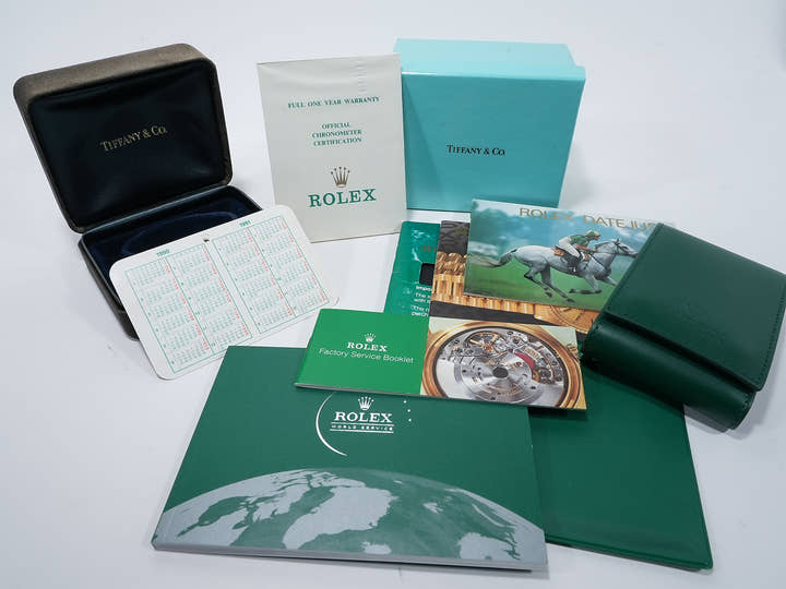 ロレックス デイトジャスト36 TIFFANY Wネーム Ref.16233 ステンレススチール/イエローゴールド シャンパン文字盤 中古 4nn7yapc