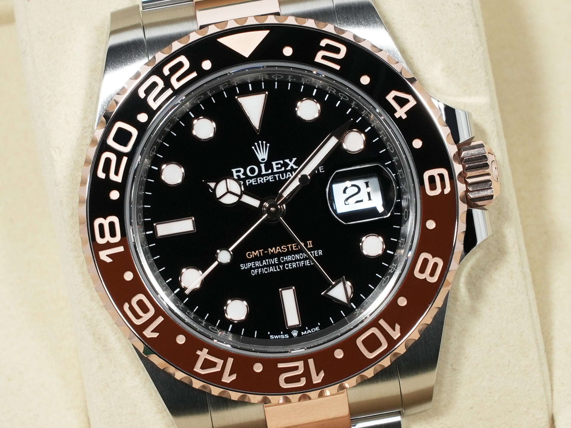 ロレックス GMTマスターII Ref.126711CHNR ステンレススチール/エバーローズゴールド ブラック文字盤 オイスターブレスレット 未使用 cp386544