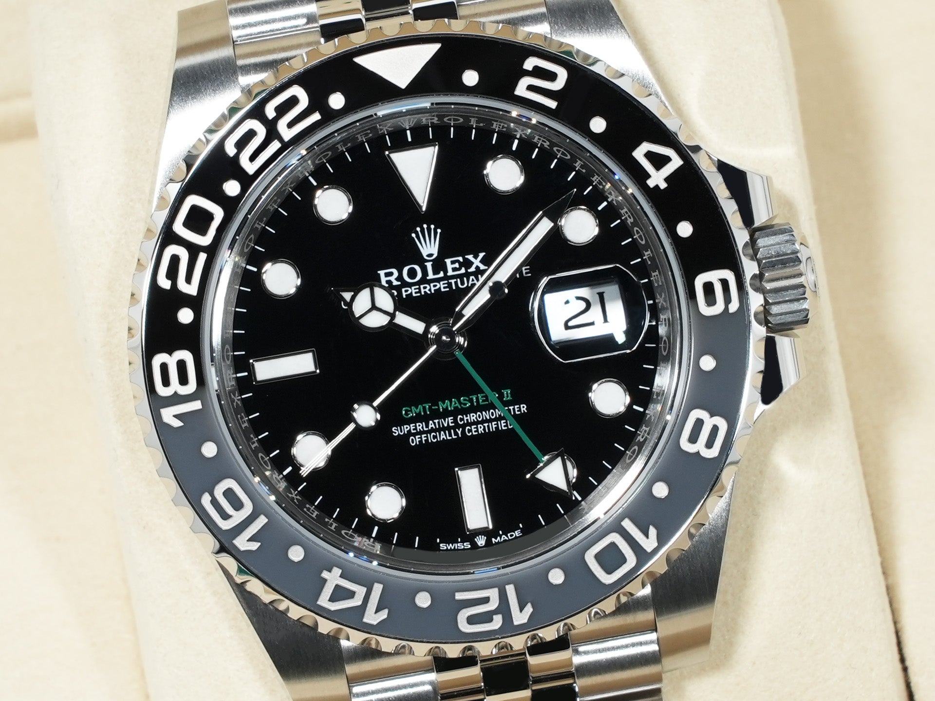 ロレックス GMTマスターII Ref.126710GRNR ステンレススチール ブラック文字盤 ジュビリーブレスレット 未使用 wdeymnjq