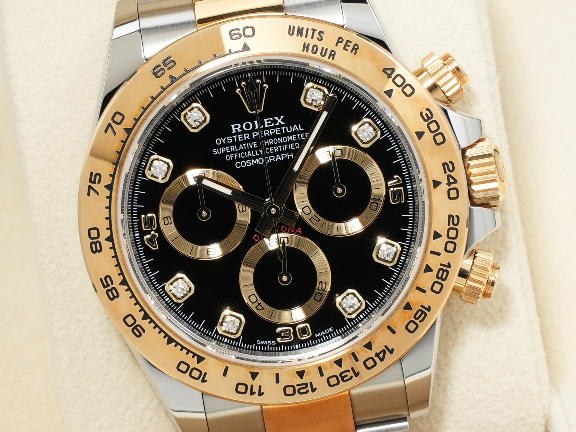 ロレックス デイトナ Ref.116503G ステンレススチール/イエローゴールド ブラックx8Pダイヤ文字盤 美中古 8f7ivttb