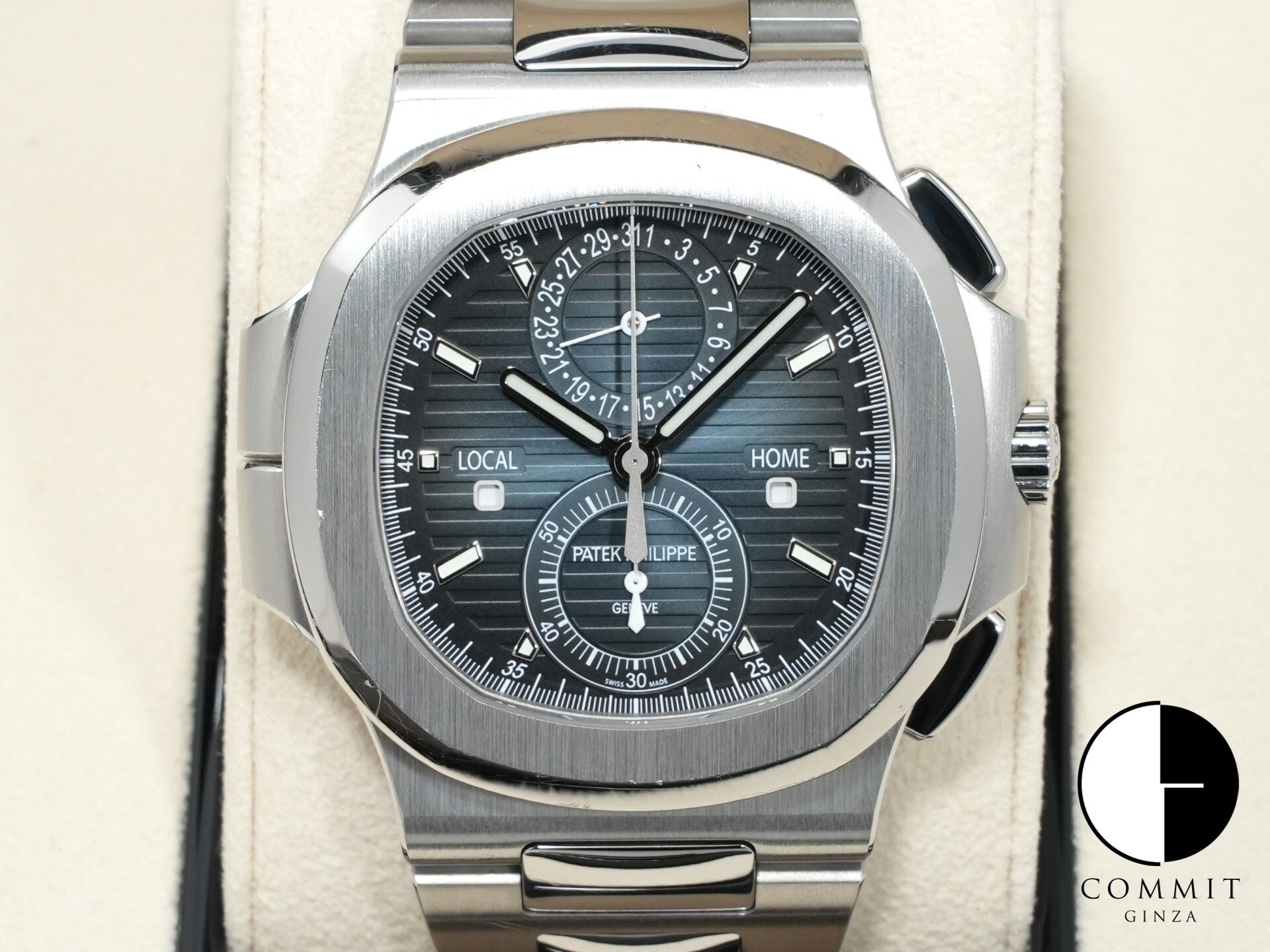 パテックフィリップ ノーチラス トラベルタイム クロノグラフ Ref.5990/1A-011 ステンレススチール ブルーソレイユ文字盤 中古 typvfvdz