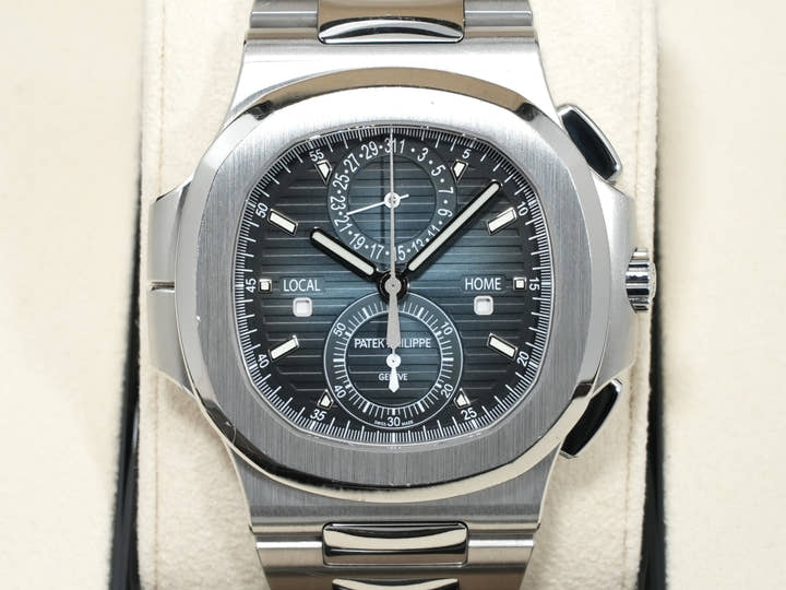 パテックフィリップ ノーチラス トラベルタイム クロノグラフ Ref.5990/1A-011 ステンレススチール ブルーソレイユ文字盤 中古 typvfvdz