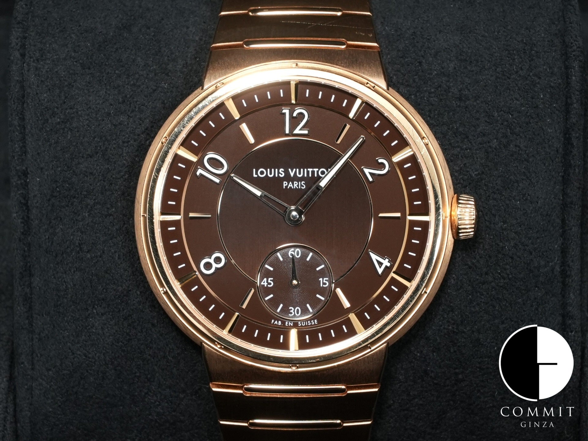 ルイヴィトン タンブール オトマティック Ref.W1PG10 ローズゴールド ブラウン文字盤 中古 idshb8yp