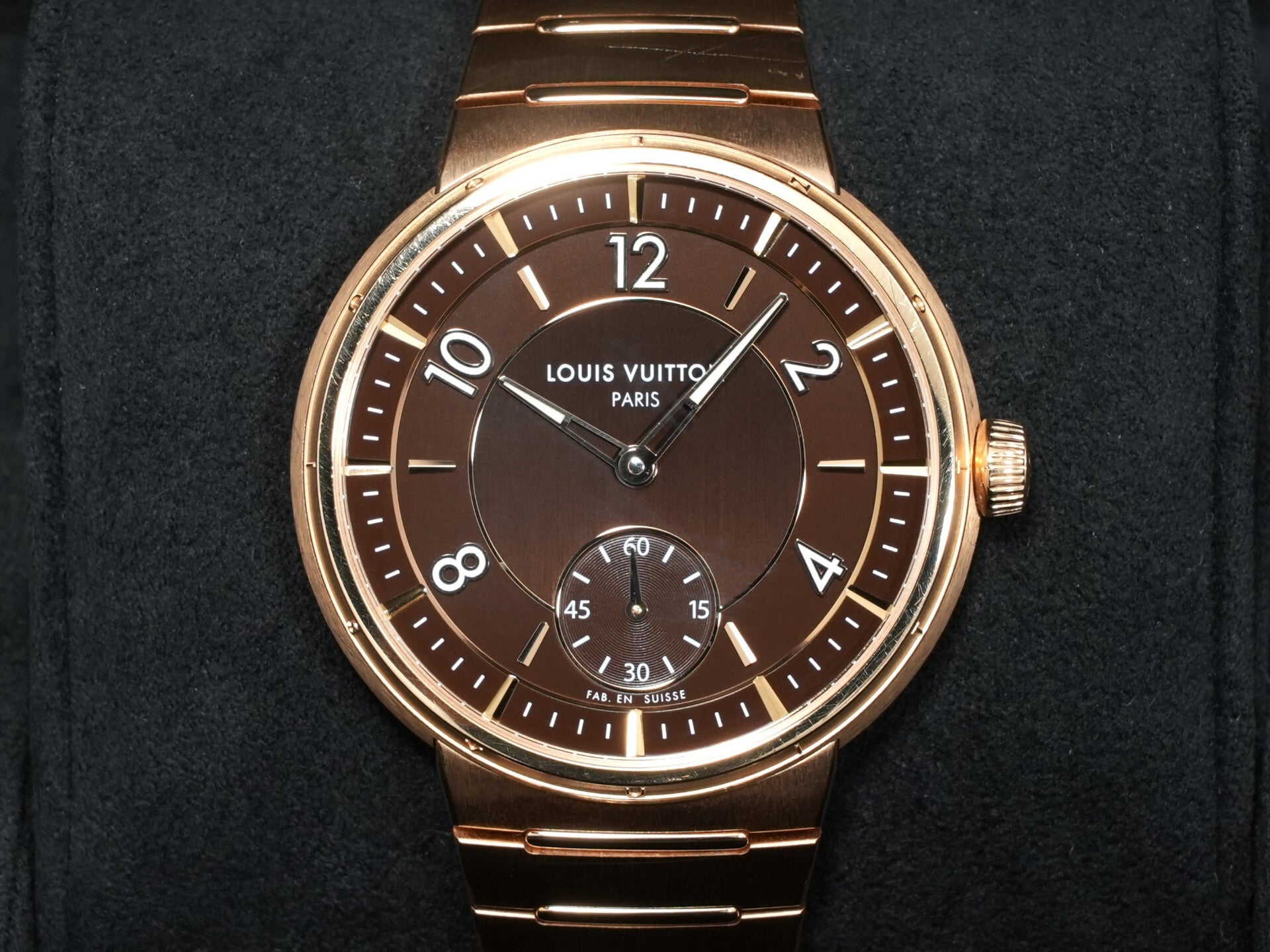 Louis Vuitton Tambour Automatic Ref. W1PG10 Rose Gold Brown Dial Pre-owned idshb8yp