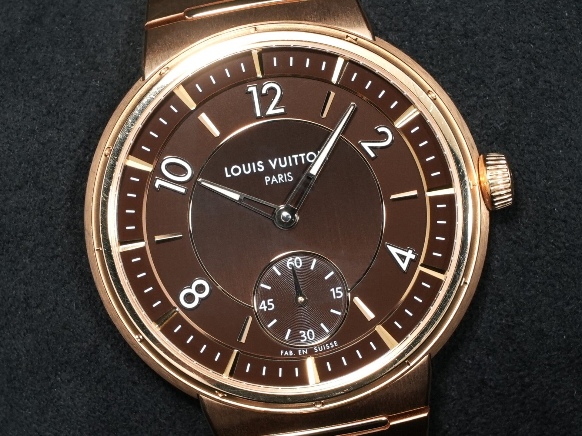 Louis Vuitton Tambour Automatic Ref. W1PG10 Rose Gold Brown Dial Pre-owned idshb8yp
