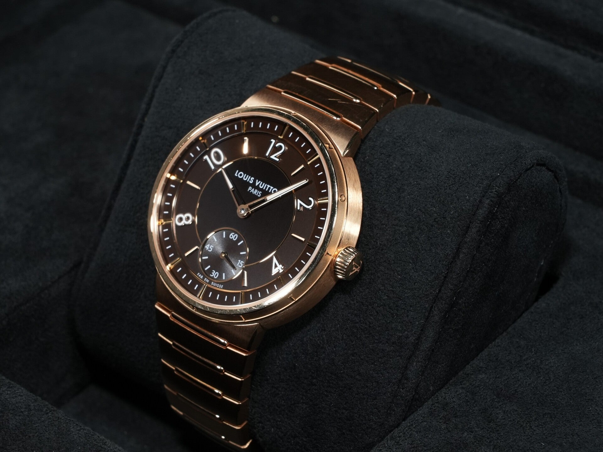 Louis Vuitton Tambour Automatic Ref. W1PG10 Rose Gold Brown Dial Pre-owned idshb8yp