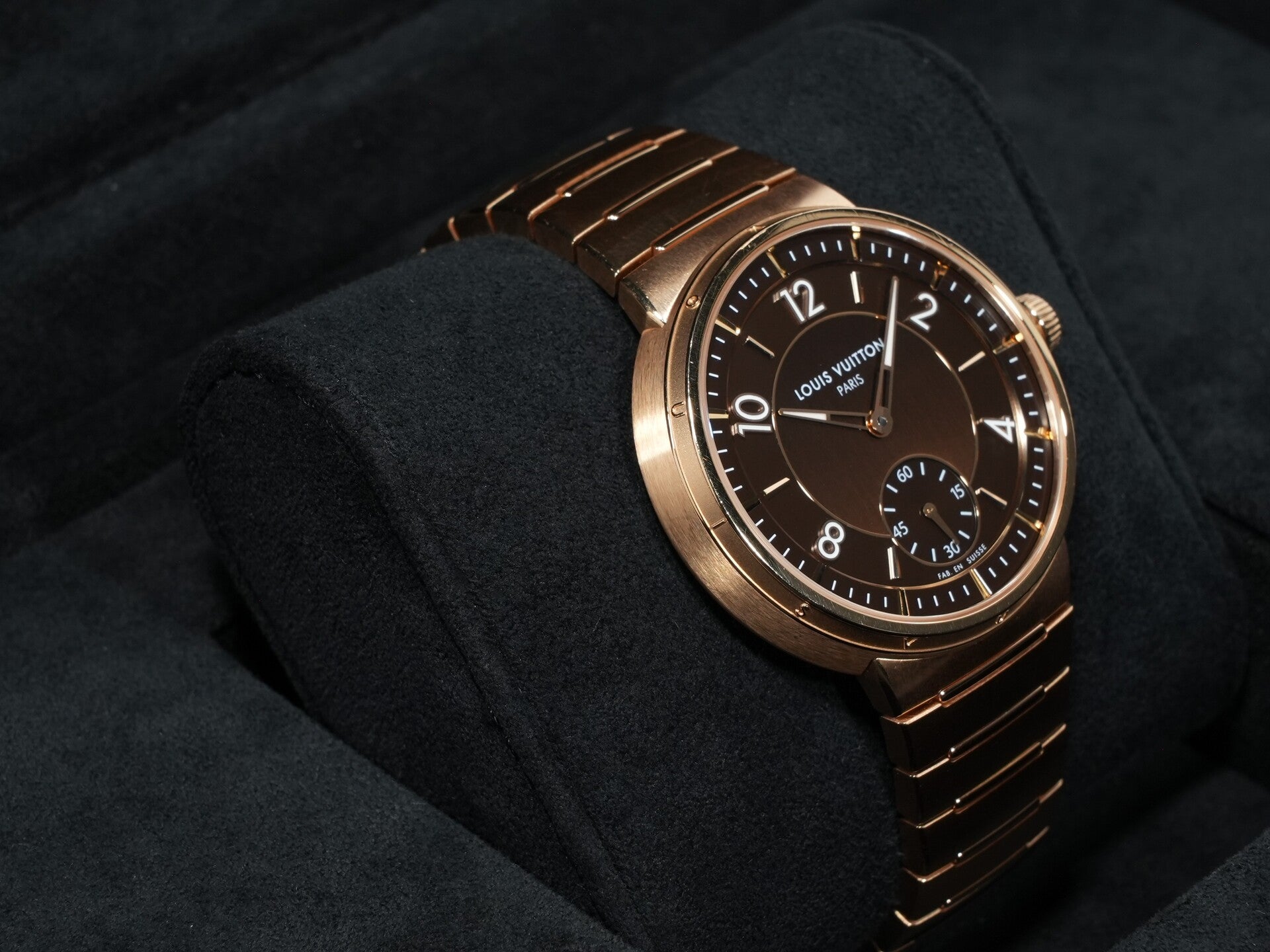 Louis Vuitton Tambour Automatic Ref. W1PG10 Rose Gold Brown Dial Pre-owned idshb8yp