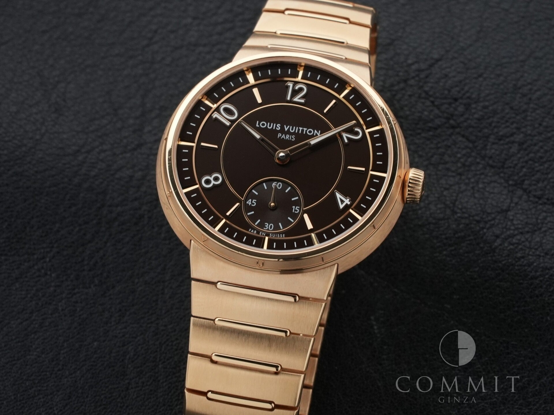 Louis Vuitton Tambour Automatic Ref. W1PG10 Rose Gold Brown Dial Pre-owned idshb8yp