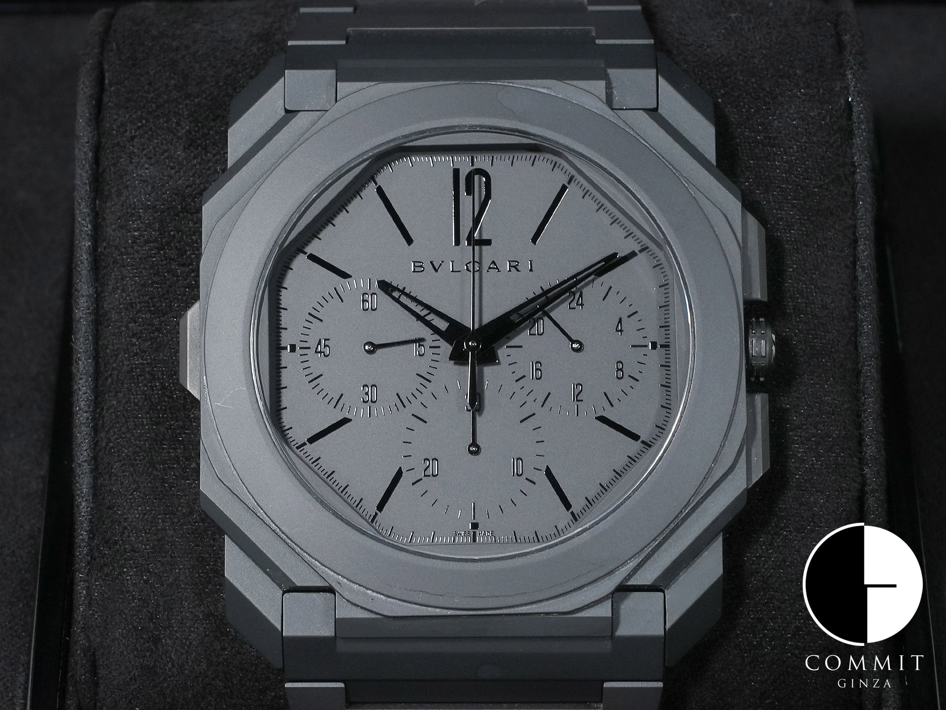 ブルガリ オクト フィニッシモ クロノグラフ GMT Ref.103278 セラミック ブラック文字盤 美品 b6s6g45z