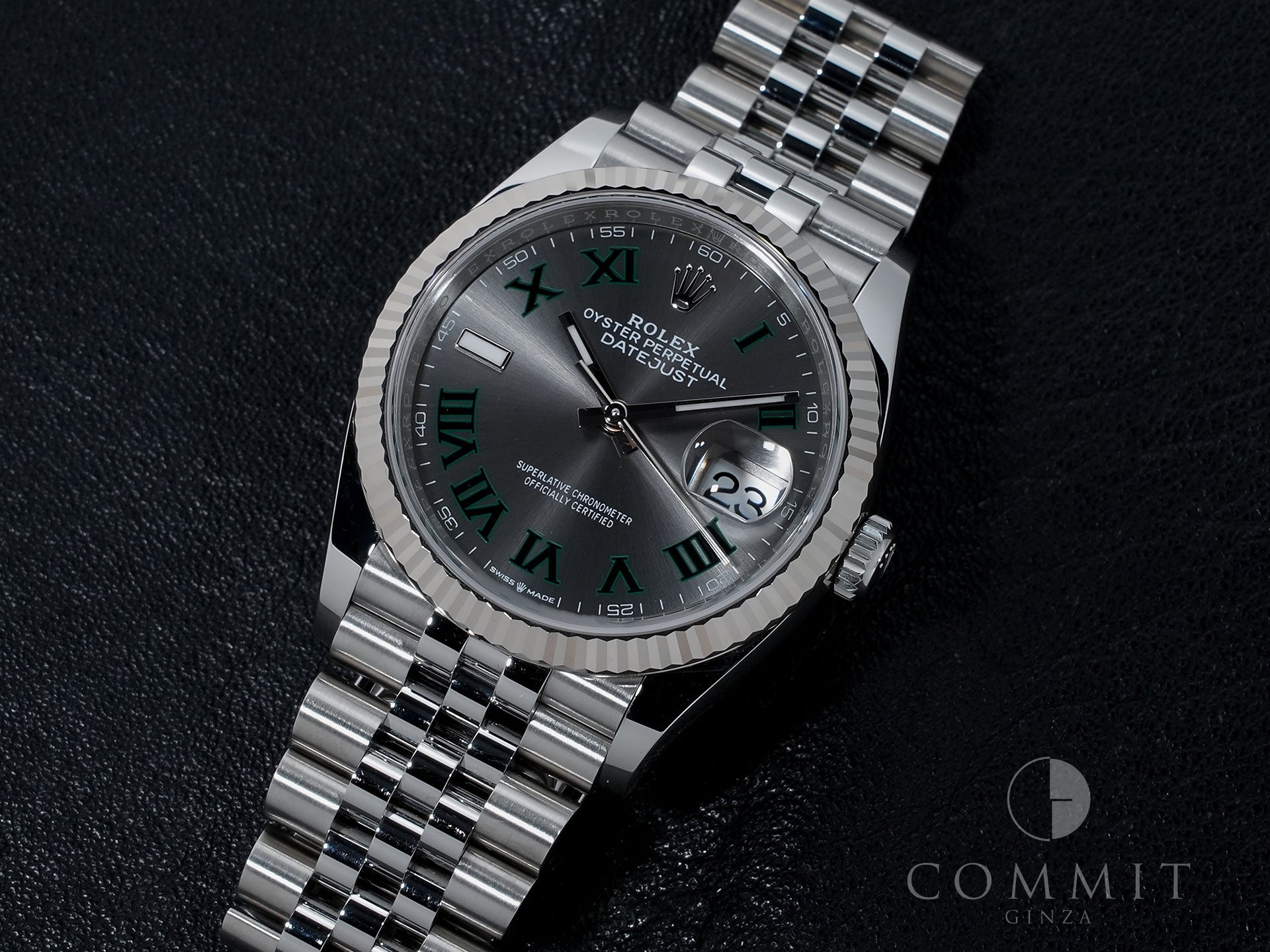 ロレックス デイトジャスト36 Ref.126234 ステンレススチール/ホワイトゴールド スレートローマン文字盤 ジュビリーブレスレット 美中古 7qee3xfv