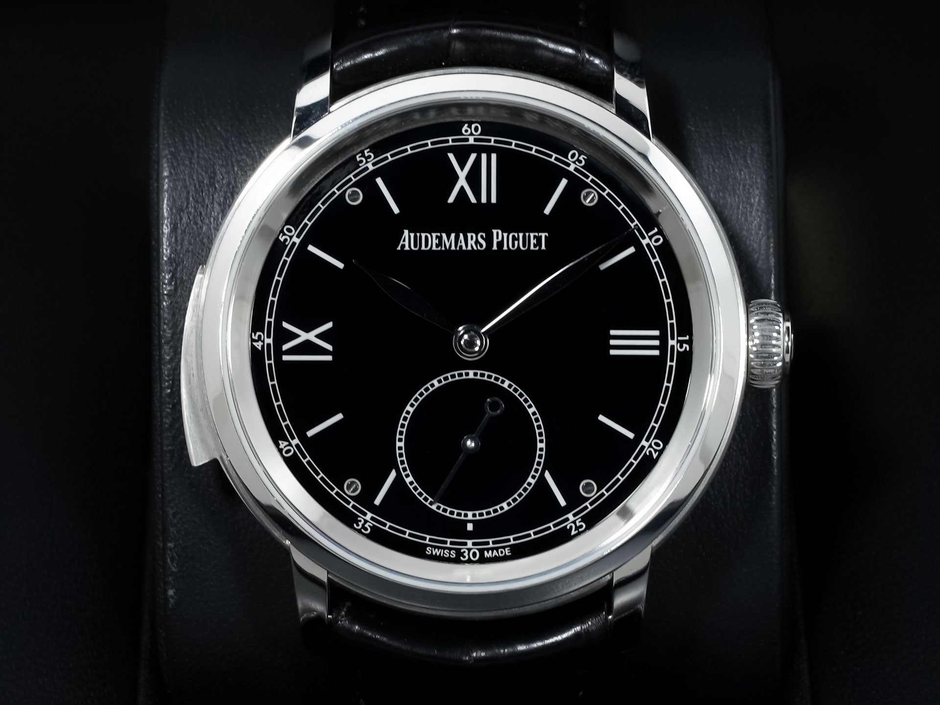 オーデマピゲ ジュール オーデマ ミニッツリピーター スーパーソヌリ Ref.26590PT.OO.D002CR.01 プラチナ ブラックエナメル文字盤 美中古 sa5j2krv