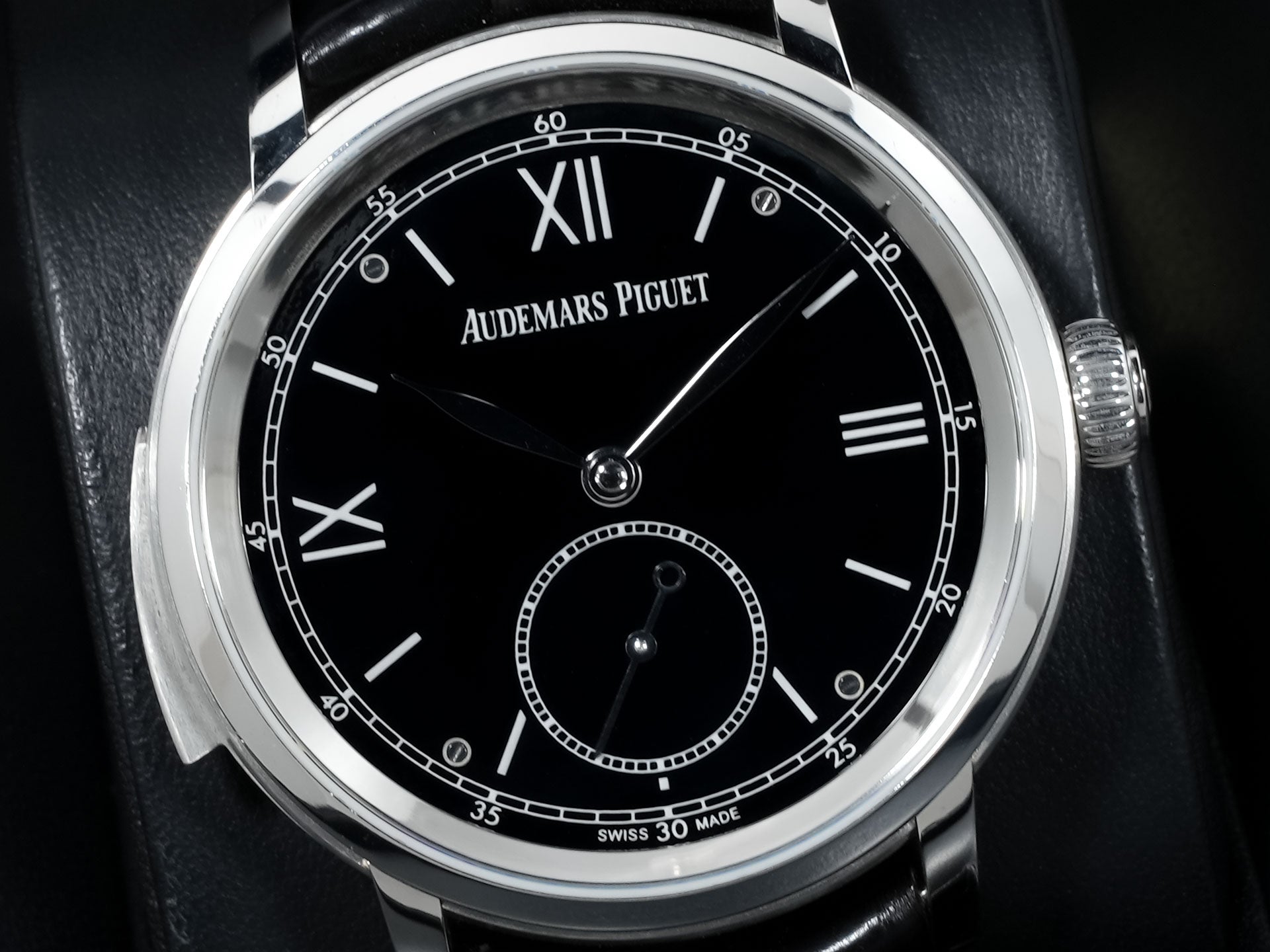 オーデマピゲ ジュール オーデマ ミニッツリピーター スーパーソヌリ Ref.26590PT.OO.D002CR.01 プラチナ ブラックエナメル文字盤 美中古 sa5j2krv