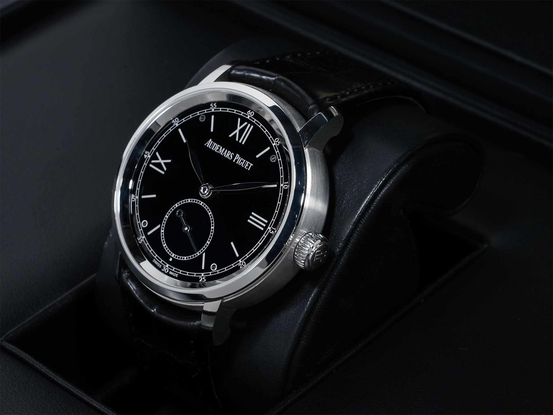 オーデマピゲ ジュール オーデマ ミニッツリピーター スーパーソヌリ Ref.26590PT.OO.D002CR.01 プラチナ ブラックエナメル文字盤 美中古 sa5j2krv