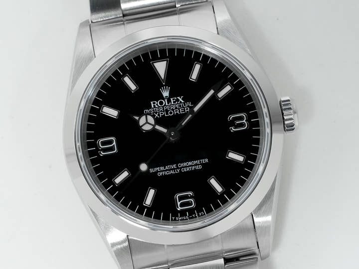 ロレックス エクスプローラーI Ref.14270 ステンレススチール ブラック文字盤 オイスターブレスレット 中古 mfoqyym7