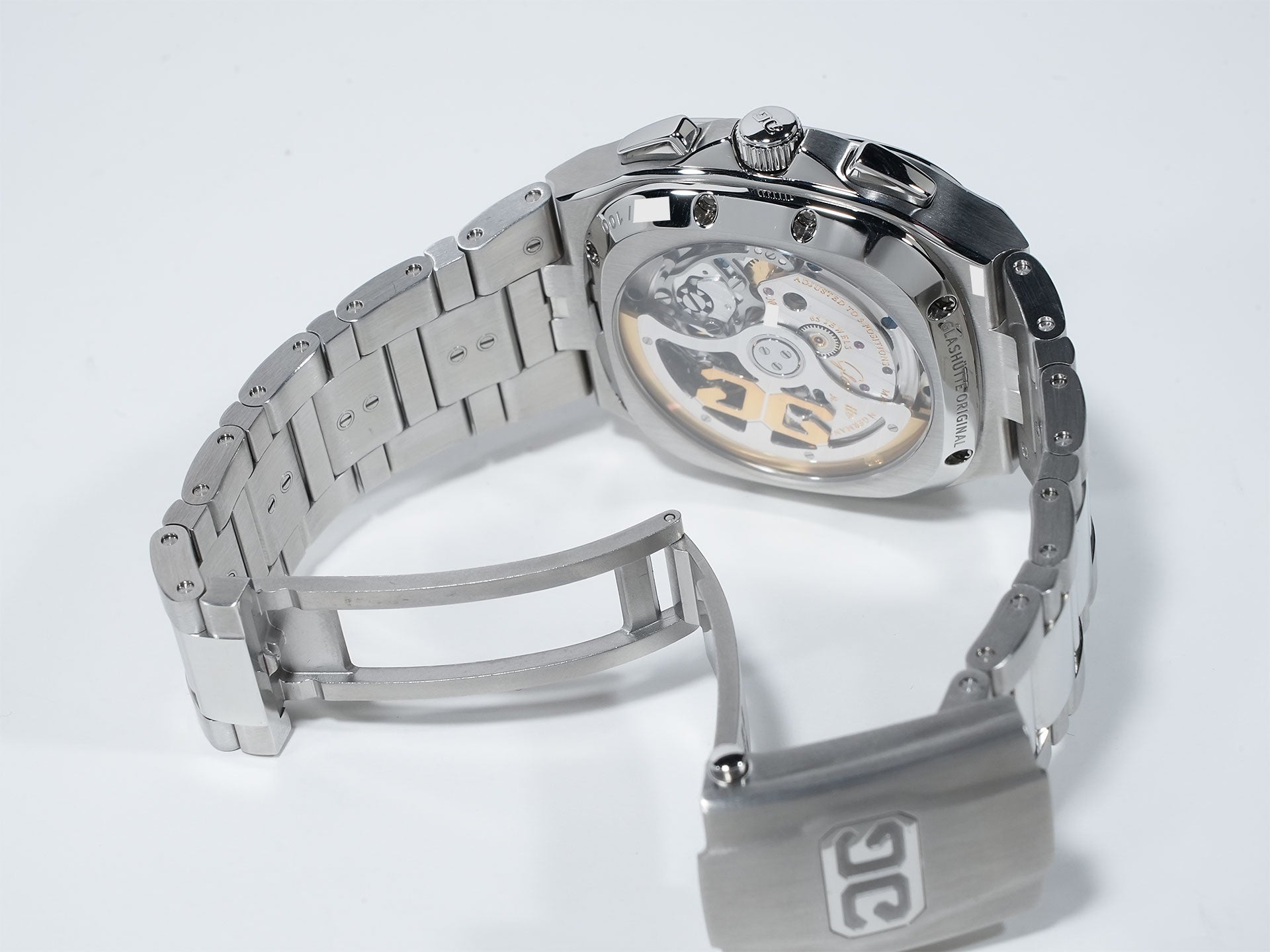 グラスヒュッテオリジナル セブンティーズ・クロノグラフ・パノラマデイト リミテッド・エディション Ref.1-37-02-10-02-63 ステンレススチール ディスコブルー文字盤 美品 rirppcki