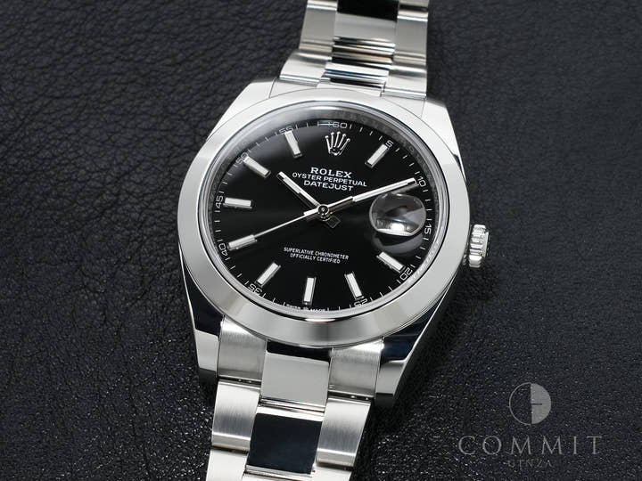 ロレックス デイトジャスト41 Ref.126300 ステンレススチール ブラック文字盤 オイスターブレスレット 美品 rz68jjt3
