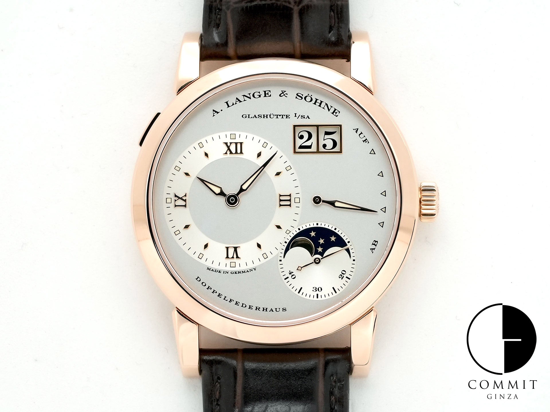 A. Lange & Söhne Lange 1 Moon Phase Ref. 109.032 Pink Gold Silver Dial Excellent Condition wycujm2a