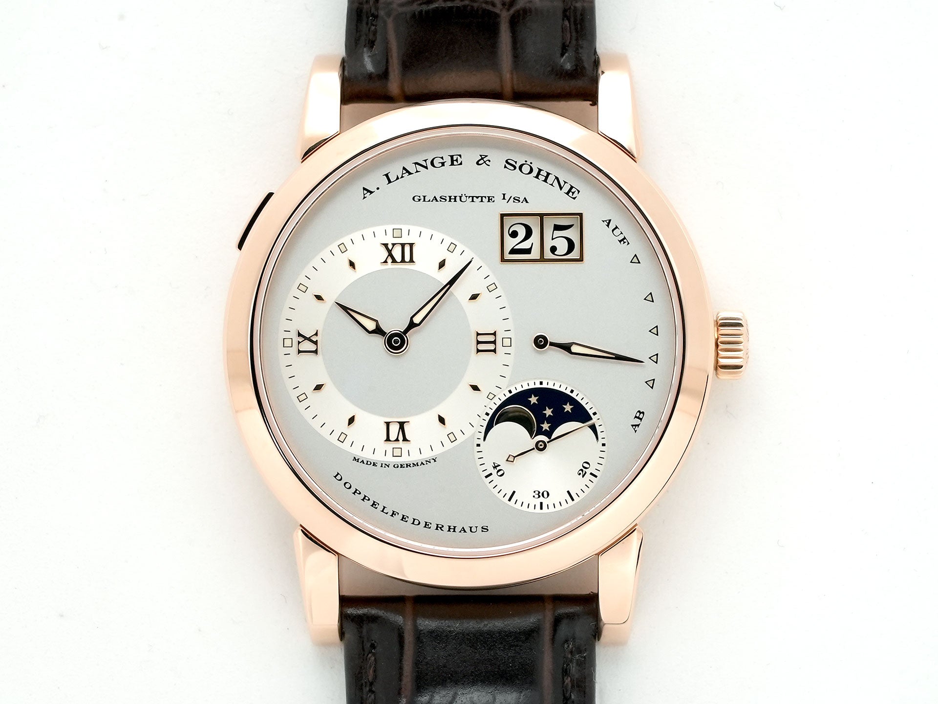 A. Lange & Söhne Lange 1 Moon Phase Ref. 109.032 Pink Gold Silver Dial Excellent Condition wycujm2a