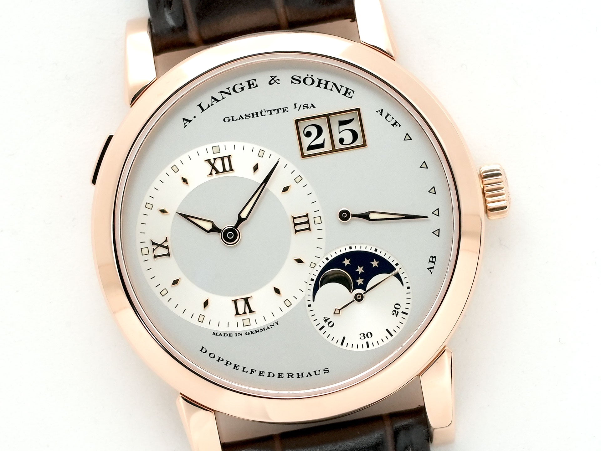A. Lange & Söhne Lange 1 Moon Phase Ref. 109.032 Pink Gold Silver Dial Excellent Condition wycujm2a