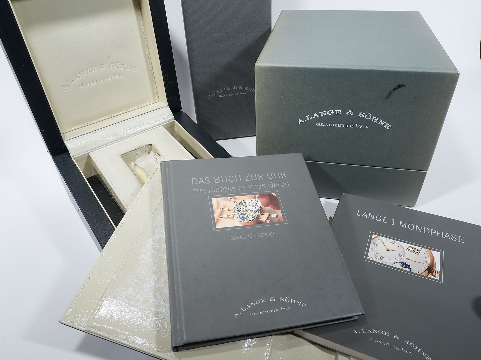 A. Lange & Söhne Lange 1 Moon Phase Ref. 109.032 Pink Gold Silver Dial Excellent Condition wycujm2a