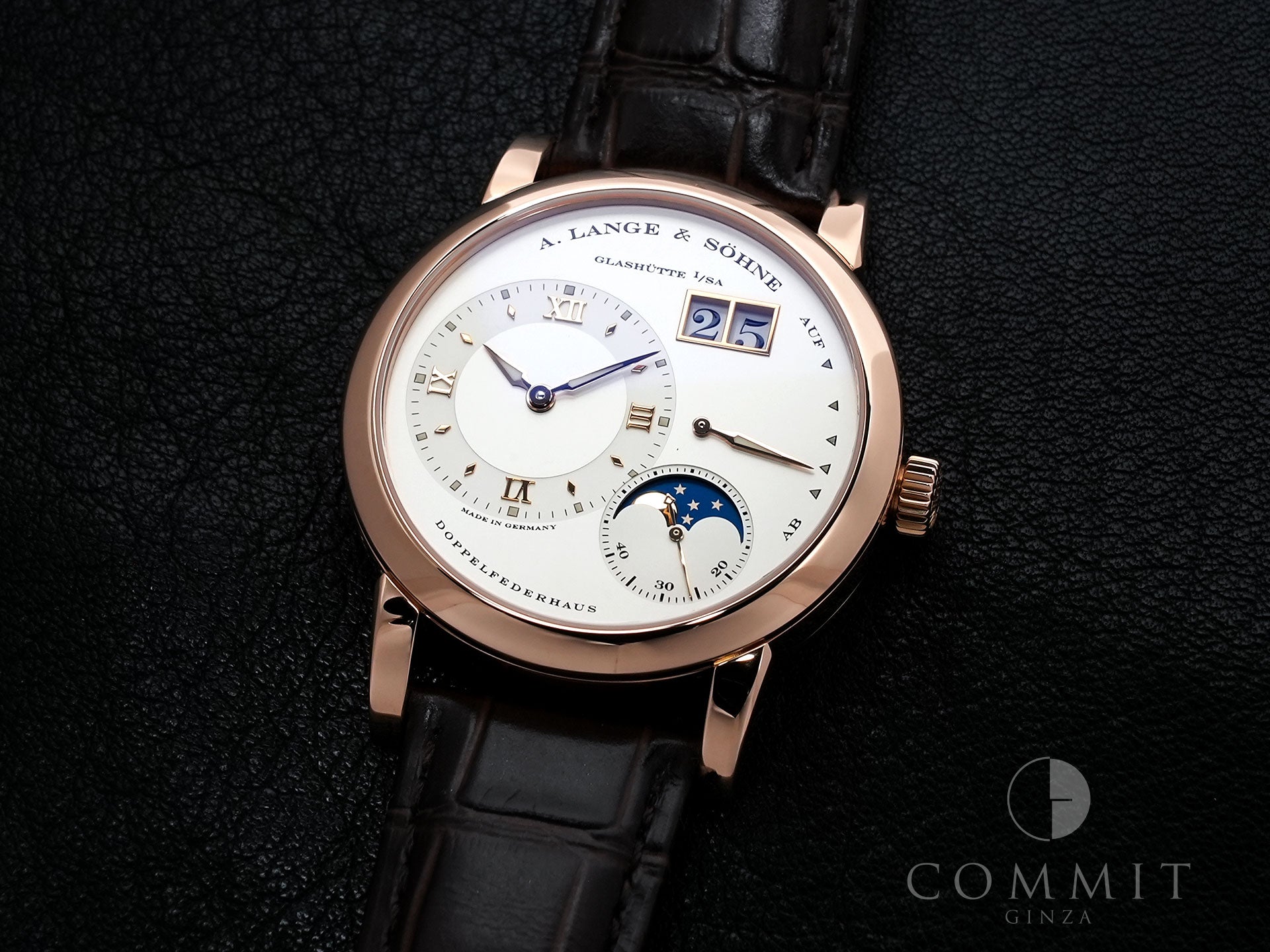 A. Lange & Söhne Lange 1 Moon Phase Ref. 109.032 Pink Gold Silver Dial Excellent Condition wycujm2a