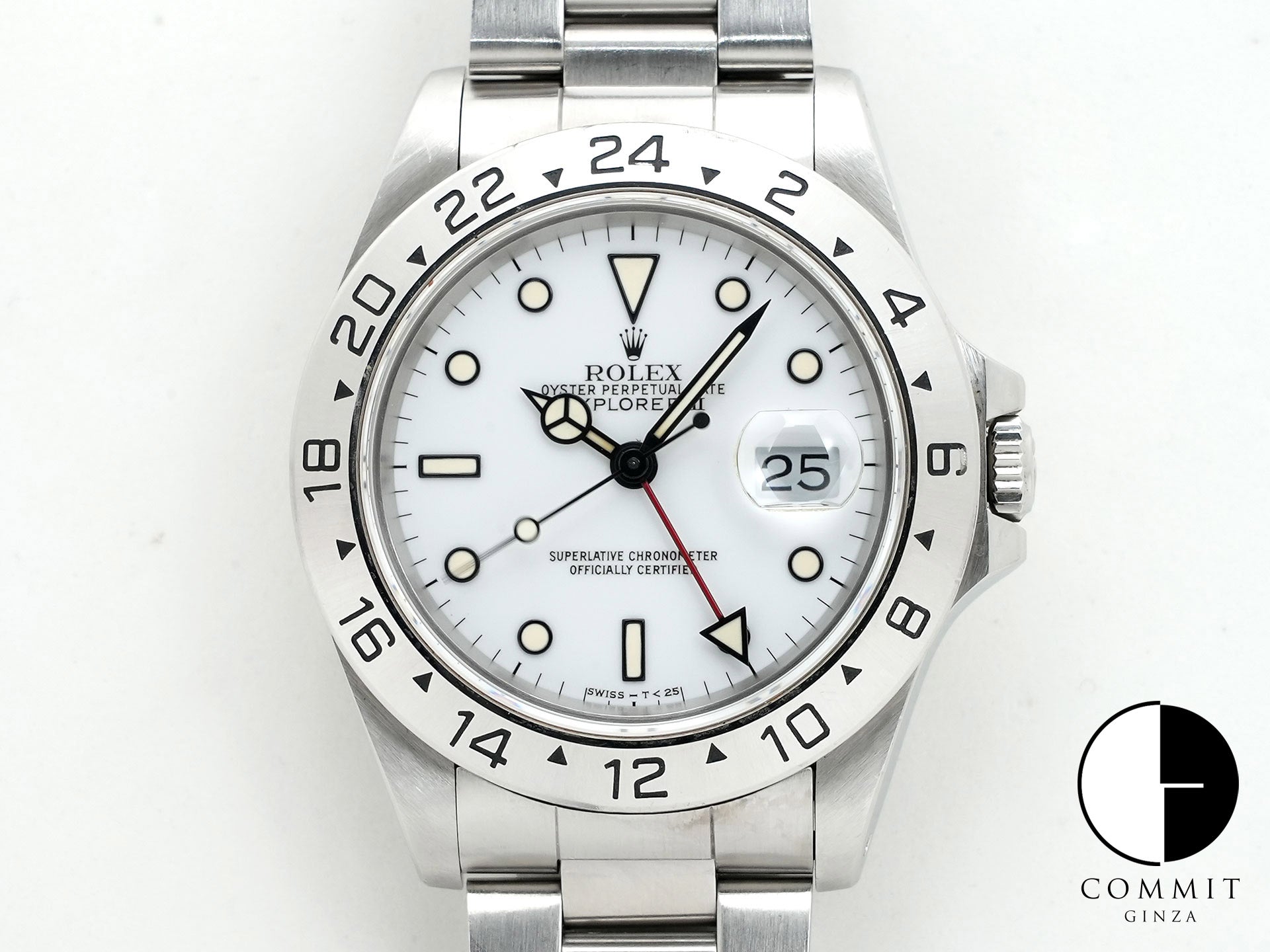ロレックス エクスプローラーII Ref.16570 ステンレススチール ホワイト文字盤 オイスターブレスレット 中古 csedurq6