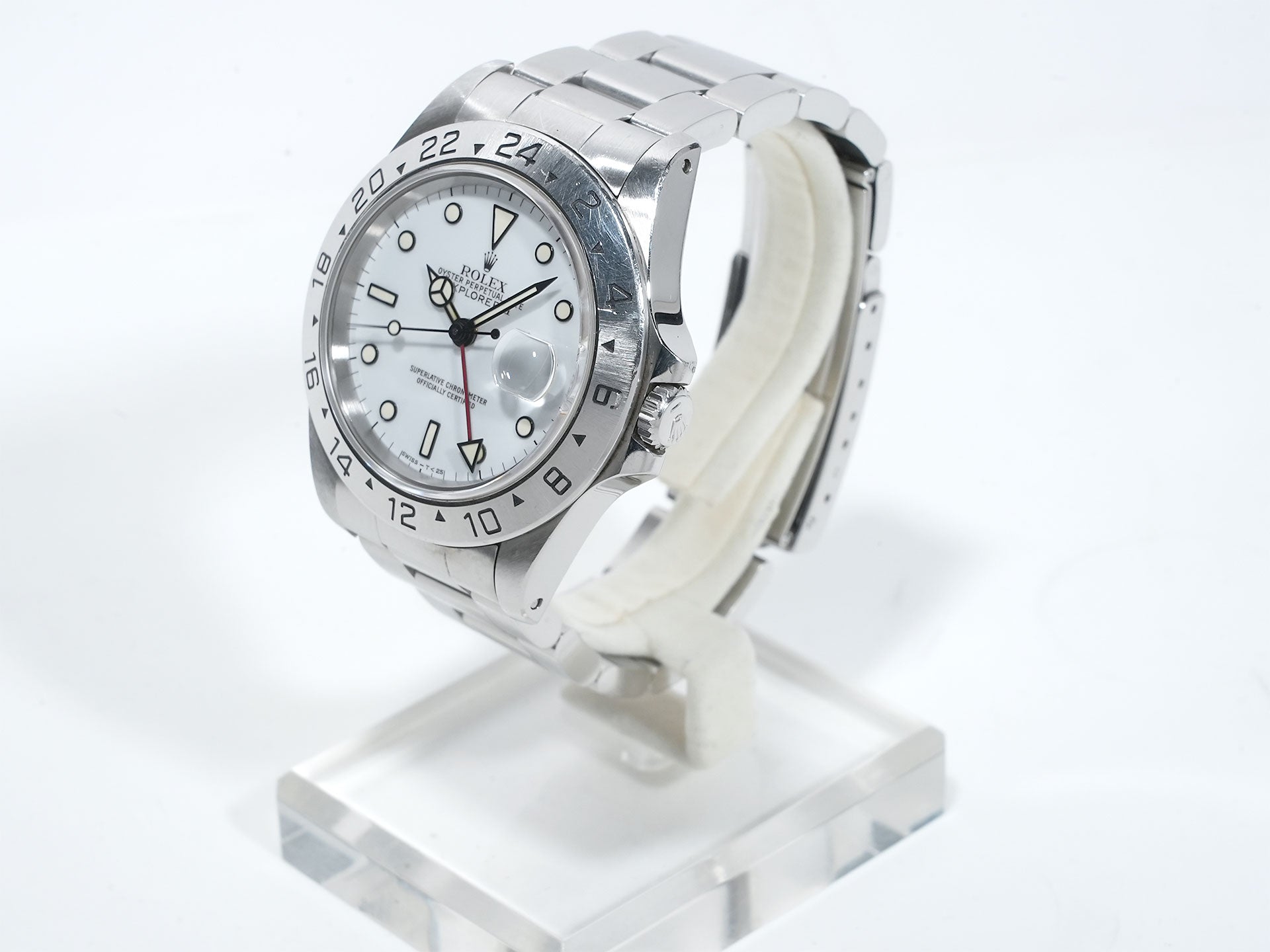 ロレックス エクスプローラーII Ref.16570 ステンレススチール ホワイト文字盤 オイスターブレスレット 中古 csedurq6