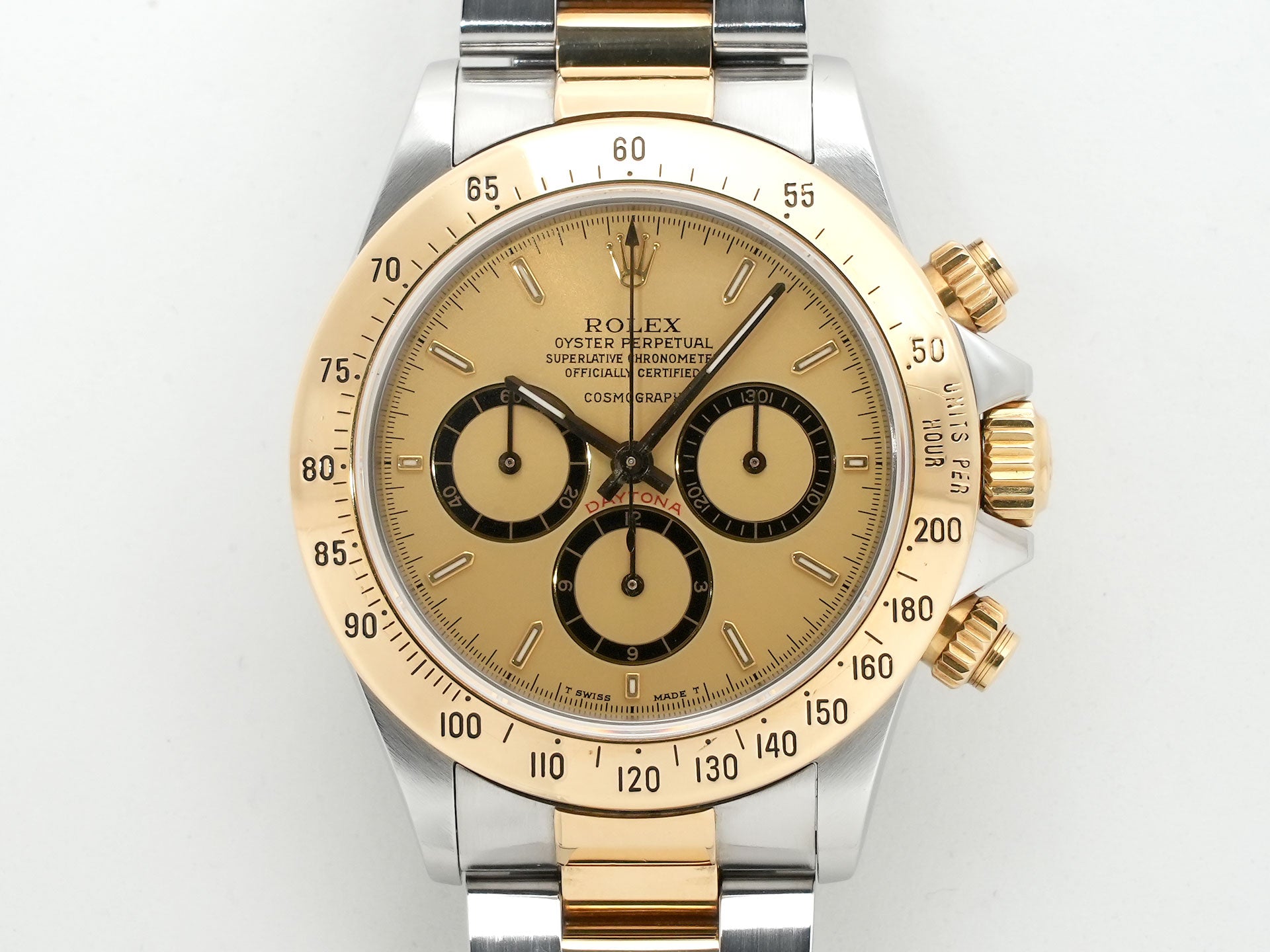 ロレックス デイトナ エルプリメロ Ref.16523 ステンレススチール/イエローゴールド シャンパン文字盤 中古 bg4pssat