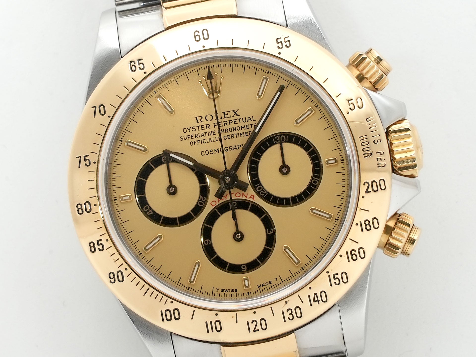 ロレックス デイトナ エルプリメロ Ref.16523 ステンレススチール/イエローゴールド シャンパン文字盤 中古 bg4pssat