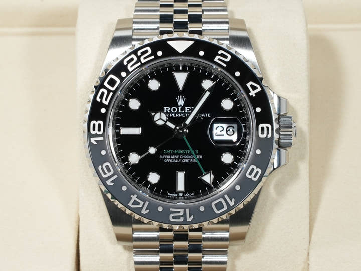 Rolex GMT-Master II Ref. 126710GRNR Stainless Steel Black Dial Jubilee Bracelet Unused drvj9qd4