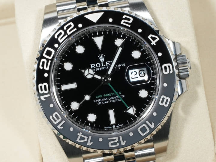 Rolex GMT-Master II Ref. 126710GRNR Stainless Steel Black Dial Jubilee Bracelet Unused drvj9qd4