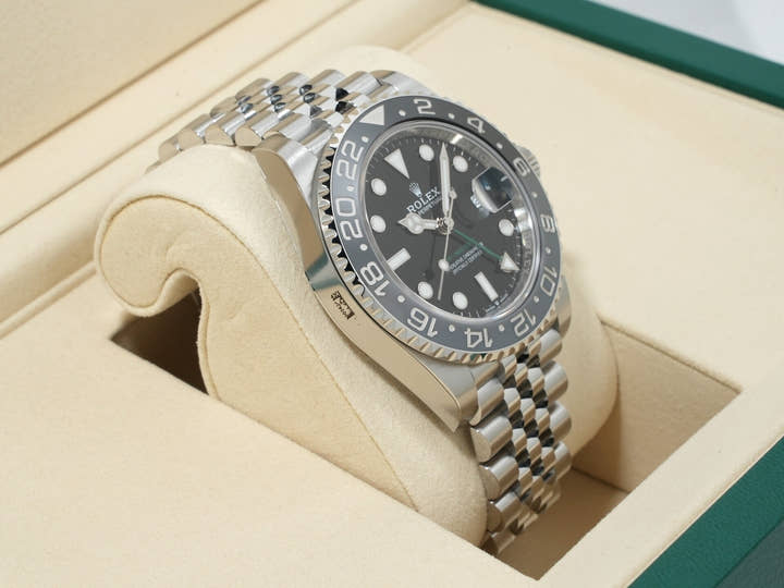 Rolex GMT-Master II Ref. 126710GRNR Stainless Steel Black Dial Jubilee Bracelet Unused drvj9qd4