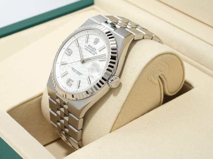 ロレックス ランドドゥエラー Ref.127334 ステンレススチール/ホワイトゴールド ホワイト文字盤 ジュビリーブレスレット 美品 kuin6fiy