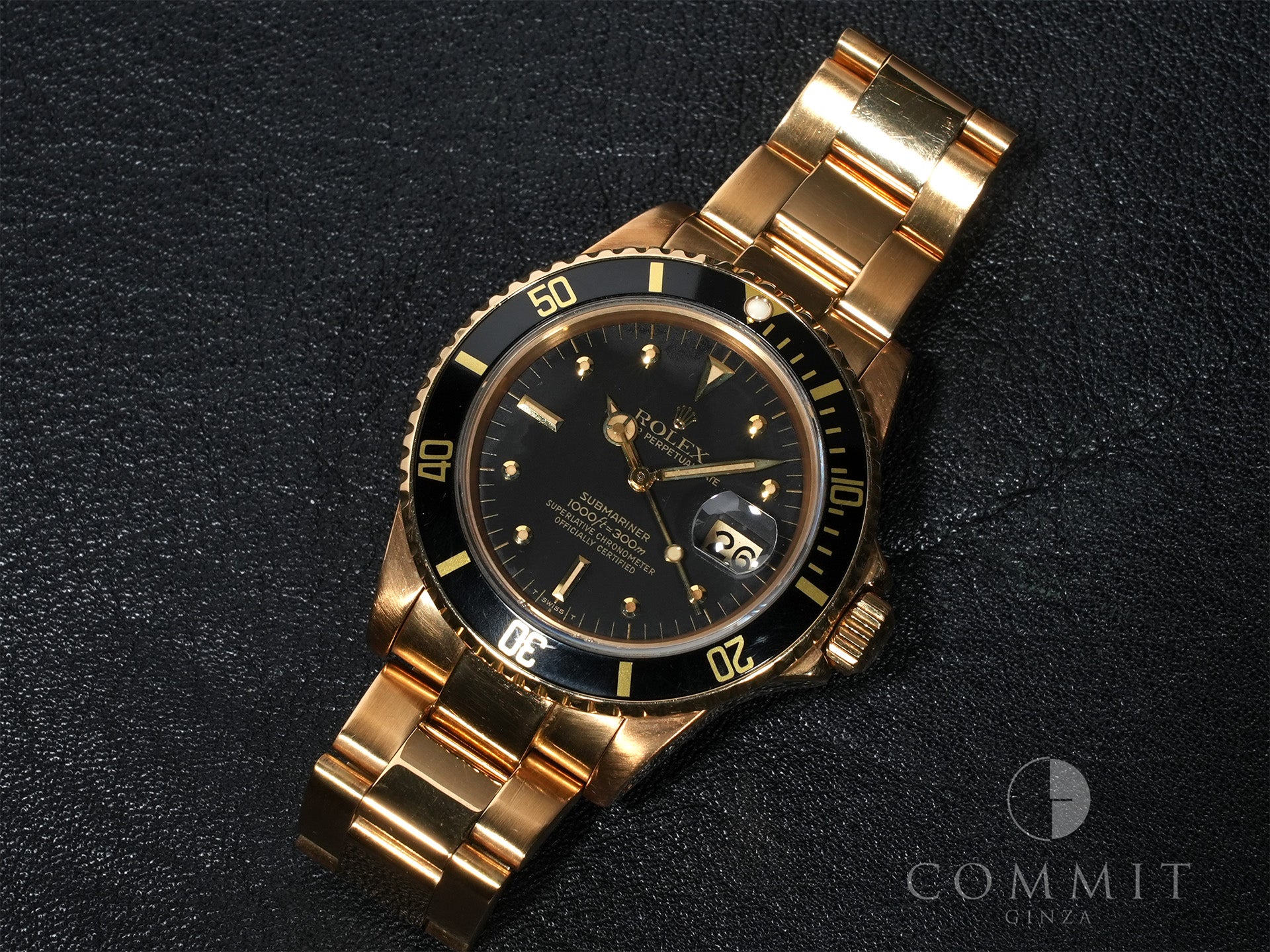 ロレックス サブマリーナー デイト Ref.16808 イエローゴールド ブラック文字盤 中古 hqfe79e7