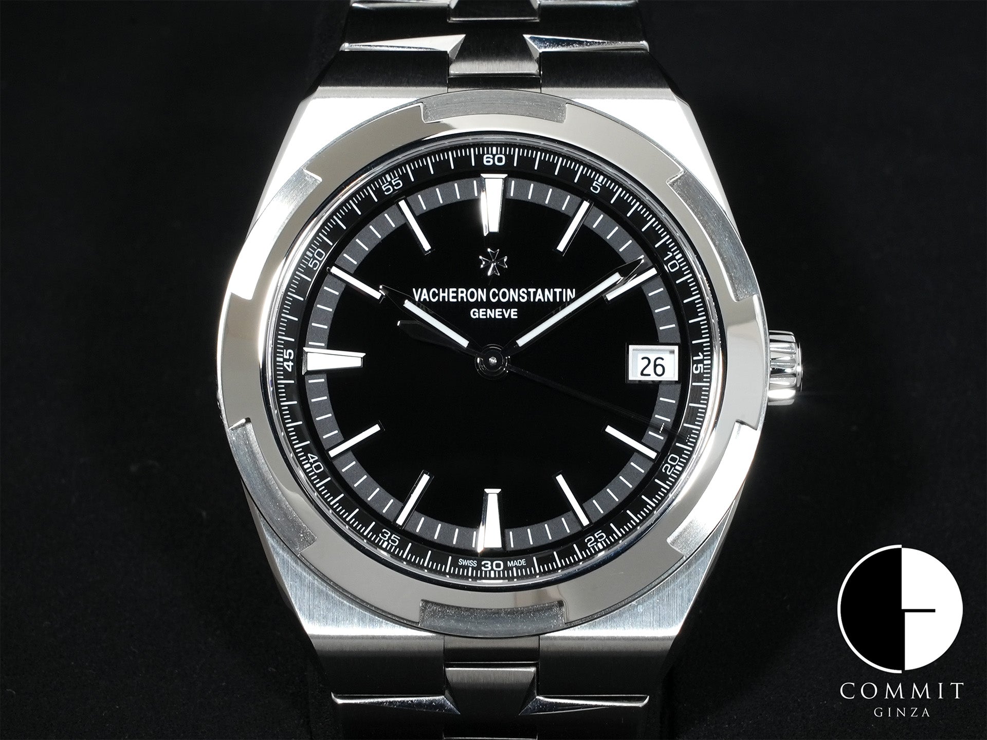 ヴァシュロンコンスタンタン オーヴァーシーズ Ref.4500V/110A-B483 ステンレススチール ブラック文字盤 美品 wjcw5v5a