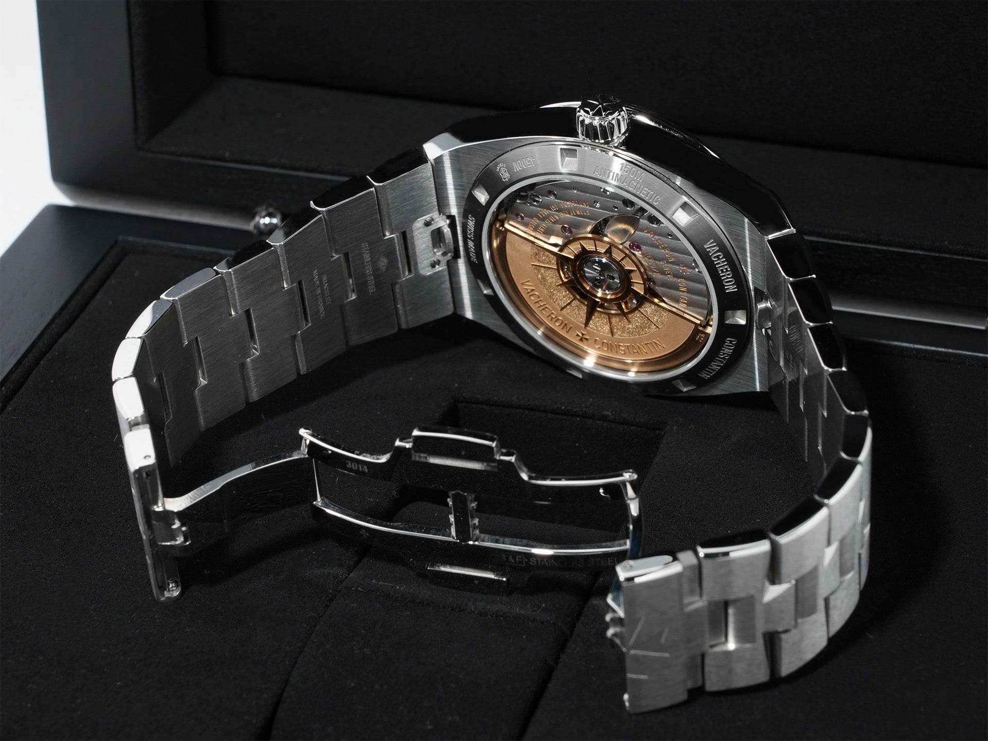 ヴァシュロンコンスタンタン オーヴァーシーズ Ref.4500V/110A-B483 ステンレススチール ブラック文字盤 美品 wjcw5v5a