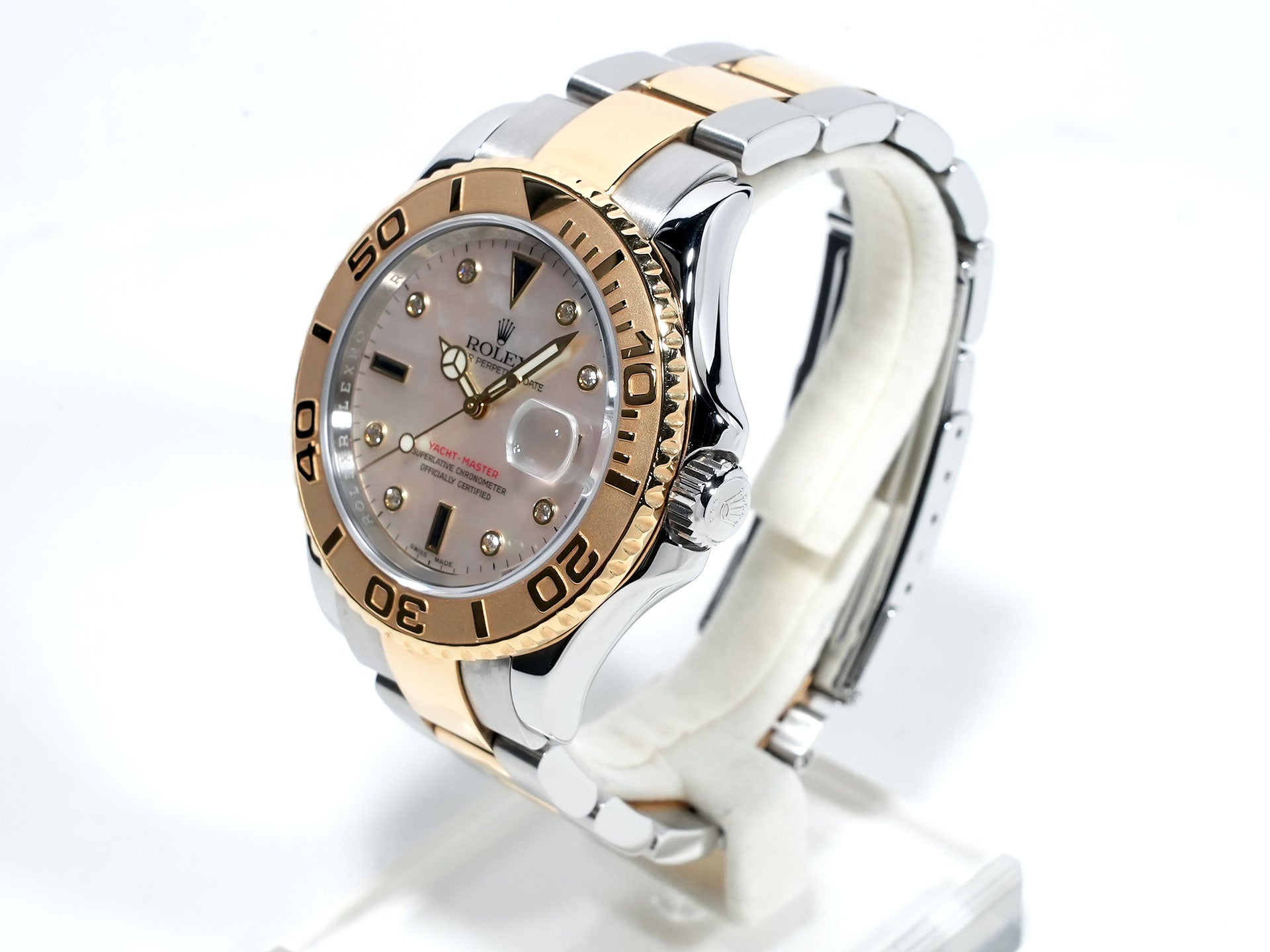 ロレックス ヨットマスター40 Ref.16623NGS ステンレススチール/イエローゴールド ホワイトシェルx3Pサファイア/8Pダイヤ文字盤 中古 awgj3z55