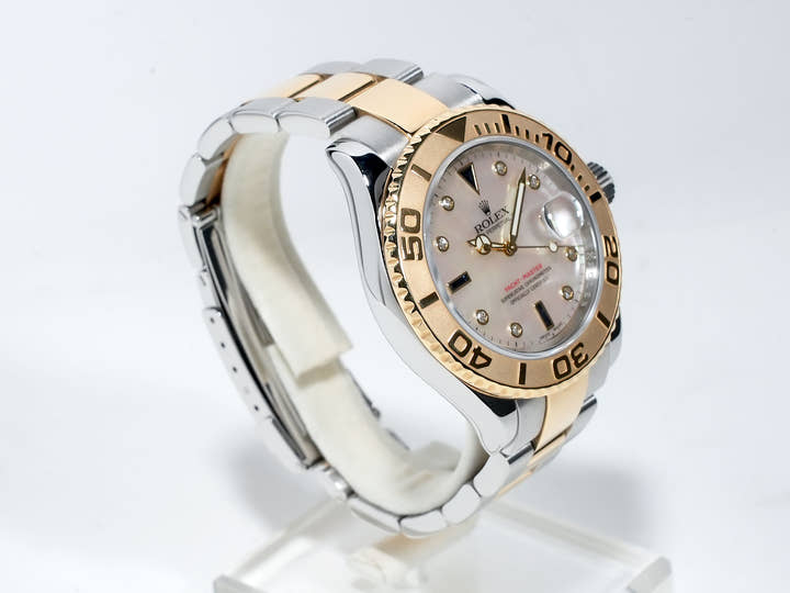 ロレックス ヨットマスター40 Ref.16623NGS ステンレススチール/イエローゴールド ホワイトシェルx3Pサファイア/8Pダイヤ文字盤 中古 awgj3z55