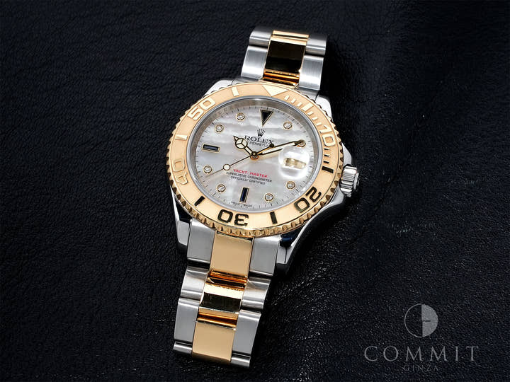 ロレックス ヨットマスター40 Ref.16623NGS ステンレススチール/イエローゴールド ホワイトシェルx3Pサファイア/8Pダイヤ文字盤 中古 awgj3z55