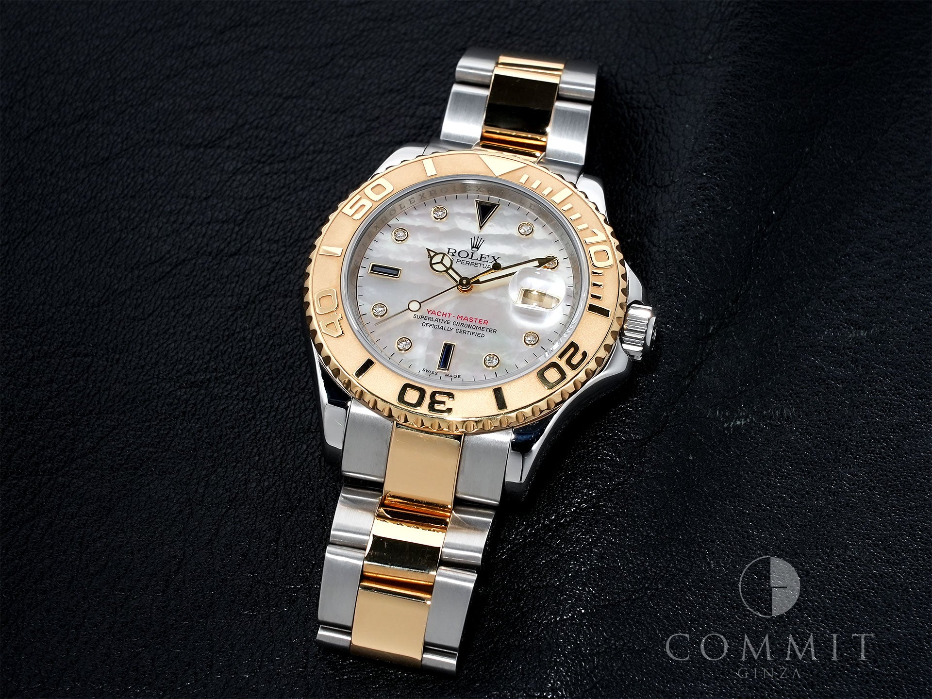 ロレックス ヨットマスター40 Ref.16623NGS ステンレススチール/イエローゴールド ホワイトシェルx3Pサファイア/8Pダイヤ文字盤 中古 awgj3z55