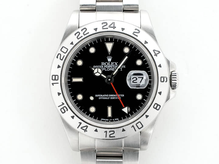 ロレックス エクスプローラーII Ref.16570 ステンレススチール ブラック文字盤 オイスターブレスレット 中古 6cs27qui